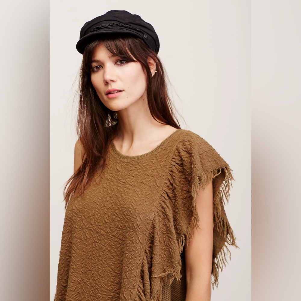 Free People Olive Knit Top